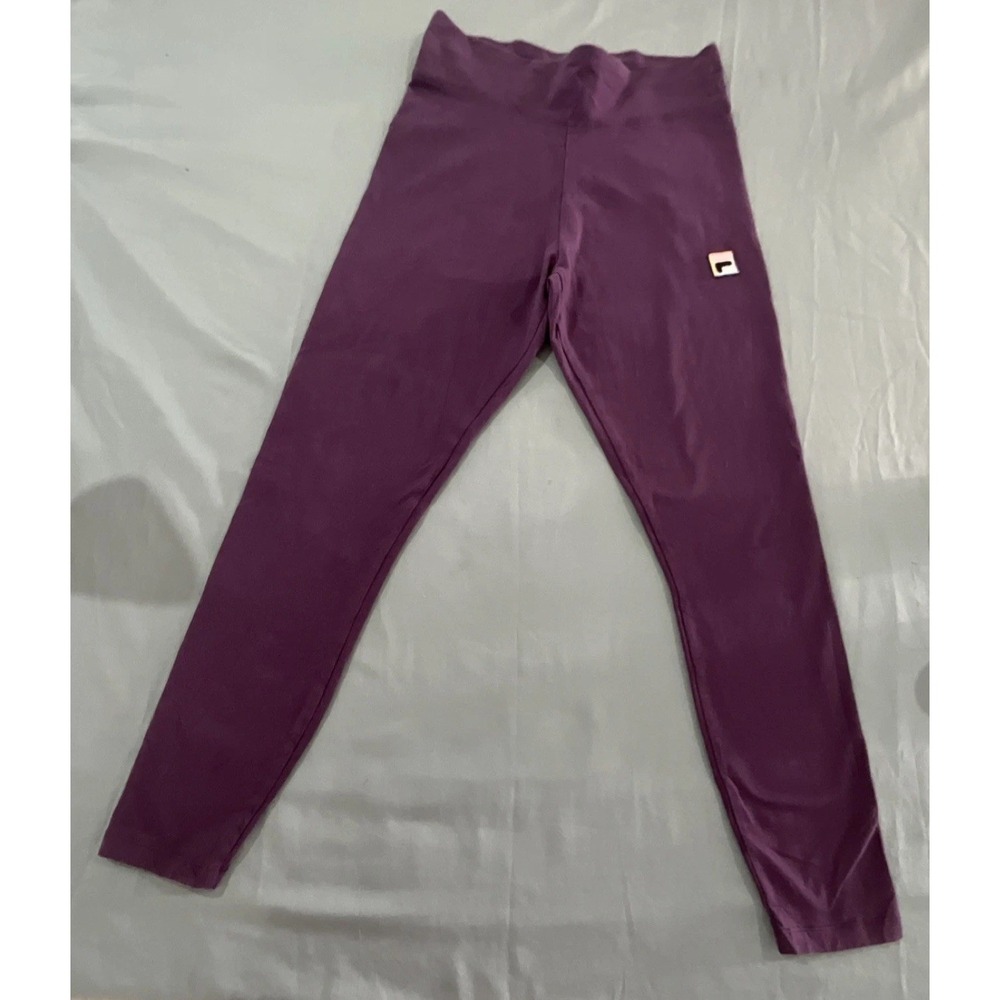 FILA Purple Ankle Leggings‎ Women's Size M 28" Inseam Logo Accent Solid